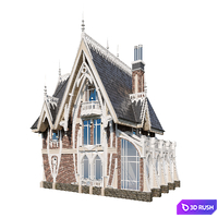 Gothic house 3D Model Vray, Corona