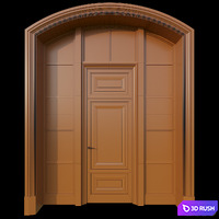 Entrance door with stained glass 3D Model Corona