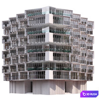 Residential Building No14 3D Model Vray, Corona