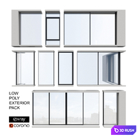 Exterior Sliding System Set 3D Model Vray, Corona