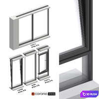 Exterior Sliding System Set 3D Model Vray, Corona