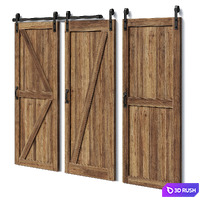 Rolling Barn Doors 3D Model Vray, Corona