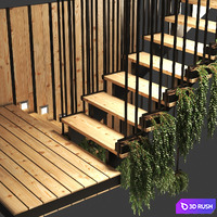 Stair 552 3D Model Vray