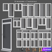 Set__plastic_windows 3D Model Vray, Corona