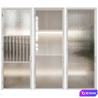 White French door 3D Model Vray, Corona