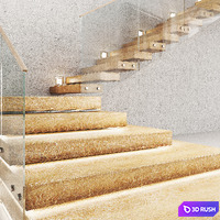 Staircase 3D Model Vray, Corona