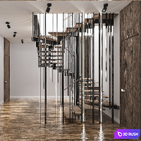Spiral staircase 3D Model Corona