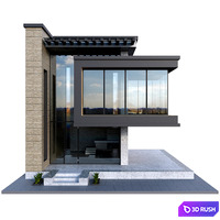 Concrete house 06 3D Model Corona