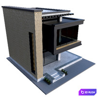 Concrete house 06 3D Model Corona
