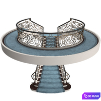 Mansion staircase 3D Model Vray, Corona