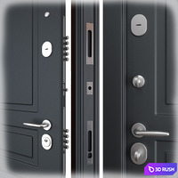 Entrance metal door Scandi 3 (Holz) 3D Model Vray, Corona