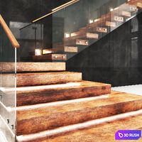 Staircase2 3D Model Vray, Corona