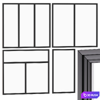Stained glass windows / panoramic glazing 01 3D Model Vray, Corona