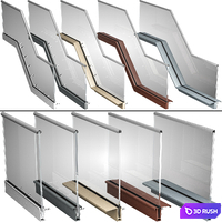 High-tech style glass railing handrails
