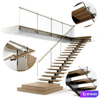 Modern interior stair 06 3D Model Vray