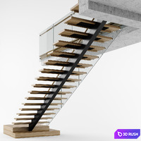 Modern interior stair 06 3D Model Vray