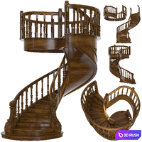 Spiral staircase, classical 3D Model Vray