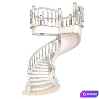 Spiral staircase, classical 3D Model Vray
