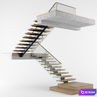 Modern interior stair 07 3D Model Vray