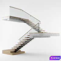 Modern interior stair 07 3D Model Vray