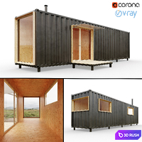 Container house 3D Model Vray, Corona