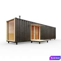 Container house 3D Model Vray, Corona