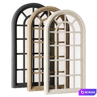 Arch Windows_v5 / Wooden arched window 3D Model Corona