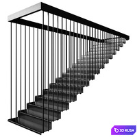 Sheet Metal Staircase 3D Model Corona
