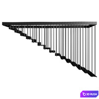 Sheet Metal Staircase 3D Model Corona