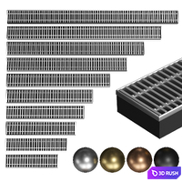 A set of water, floor convectors. 600-2000mm. 4 colors 3D Model