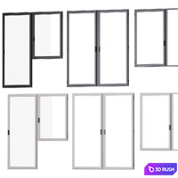 Window set 03 3D Model Vray, Corona