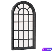 Arch Windows_v5 / Wooden arched window 3D Model Corona
