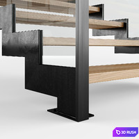 Modern interior stair 09 3D Model Vray
