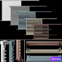 Shutter blind system for windows and doors 3D Model Vray, Corona