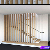 Staircase 001 3D Model Vray, Corona