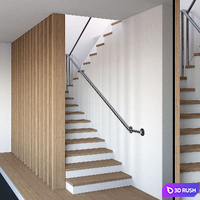 Staircase 001 3D Model Vray, Corona