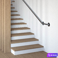 Staircase 001 3D Model Vray, Corona