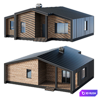 One-story barnhouse in two facade finishes 3D Model Corona