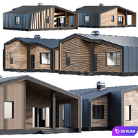 One-story barnhouse in two facade finishes 3D Model Corona