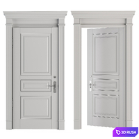 White Front Classic Door - Set 37 3D Model Vray, Corona