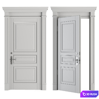 White Front Classic Door - Set 37 3D Model Vray, Corona