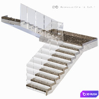 Staircase / Set 1 3D Model Vray, Corona