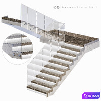 Staircase / Set 1 3D Model Vray, Corona
