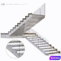 Staircase / Set 1 3D Model Vray, Corona