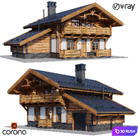 Country House 11 3D Model Vray, Corona