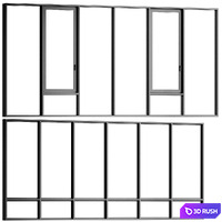 Stained glass windows / panoramic windows 05 3D Model Vray, Corona