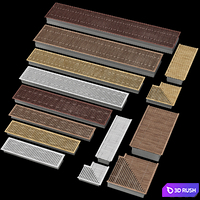 Underfloor recessed convector heating radiator 3D Model