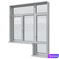 Set of plastic windows 3D Model Vray, Corona
