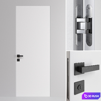 Door Barausse Blanc on Secret 3D Model Vray, Corona
