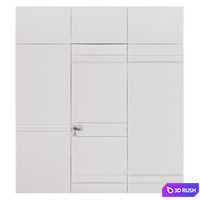 Door Barausse Blanc on Secret 3D Model Vray, Corona